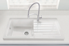 Austen & Co. Matera Single Bowl Inset Ceramic Kitchen Sink with Drainer