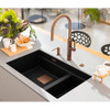 Franke Kubus KNG PRO 120 Fragranite Undermount 1.5 Bowl Kitchen Sink - Matt Black