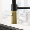 Franke Maris Stripes Semi Pro Mixer Tap - Matt Black / Gold