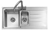 Caple Rello 1.5 Bowl with Right Hand Drainer Stainless Steel Kitchen Sink