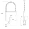 Caple Navitis Pull-Out Kitchen Tap with Black Hose - Chrome