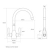 Caple Avel Dual Lever Kitchen Tap - Stainless Steel