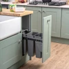 Caple Side Mounted 30L Pull Out Trio Bin