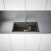 Franke Kubus KNG PRO 610-73 FTL Fragranite Undermount Single Bowl Kitchen Sink - Slate Grey