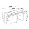 Austen & Co. 40L Built-In Pull Out Cupboard Kitchen Bin - 2 Compartments