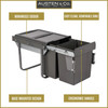 Austen & Co. 40L Built-In Pull Out Cupboard Kitchen Bin - 2 Compartments