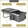 Austen & Co. 30L Built-In Hinged Cupboard Kitchen Bin - 2 Compartments