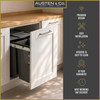 Austen & Co. 68L Built-In Pull Out Cupboard Kitchen Bin - 4 Compartments