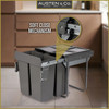Austen & Co. 68L Built-In Pull Out Cupboard Kitchen Bin - 4 Compartments