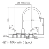 Perrin & Rowe Titan - C Spout 4871 Kitchen Tap - Chrome