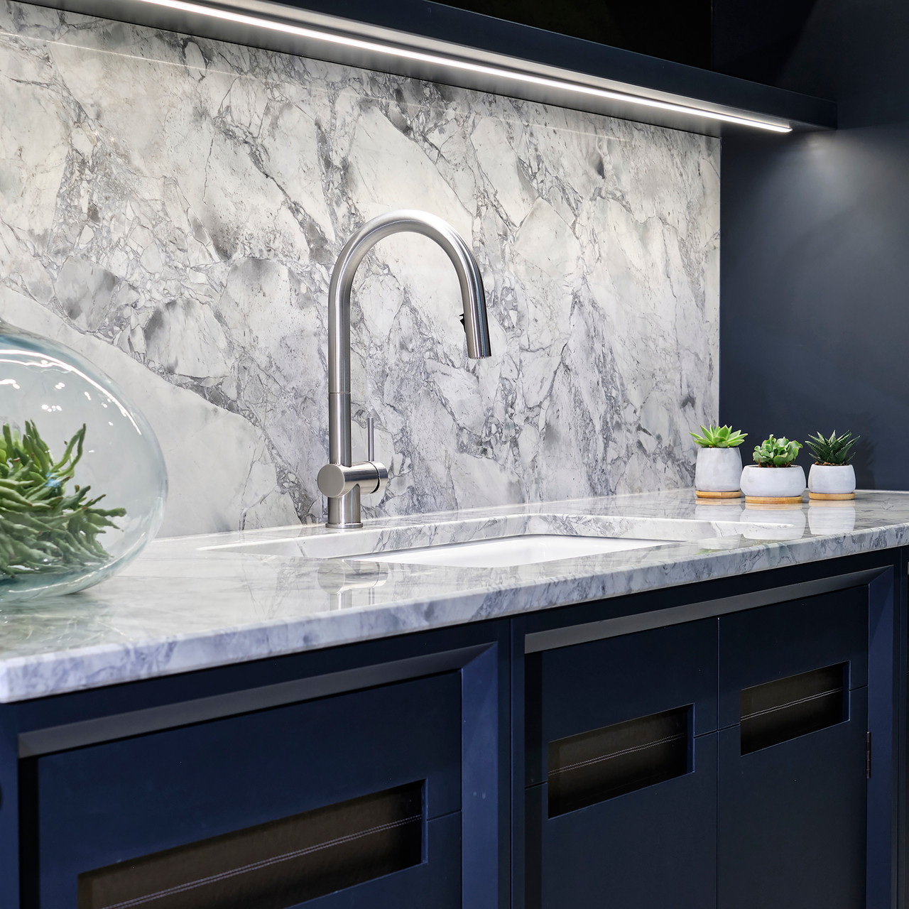 Riobel Azure Stainless Steel Pull Down Mixer Tap