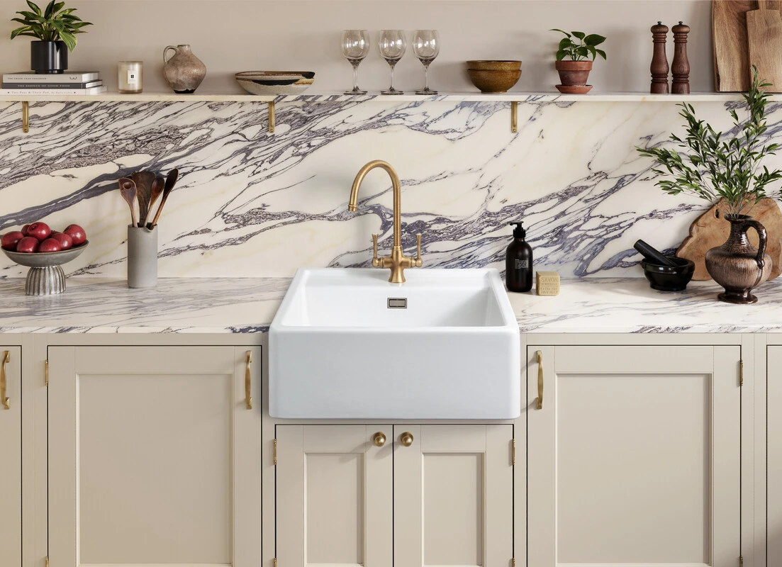 Rangemaster Sandwood 1 Bowl Ceramic Kitchen Sink| sinks.co.uk