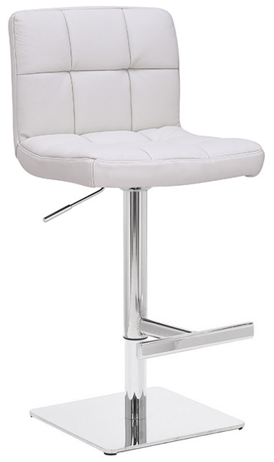 Deluxe Allegro Leather Bar Stool White Deluxe Allegro Leather Bar Stool White