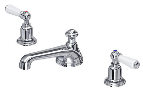 Perrin & Rowe 3705 Three Hole Basin Tap Set, Lever Handles - Chrome