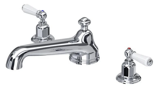 Perrin & Rowe 3735 Three Hole Mixer Set Tap, Lever Handles - Chrome