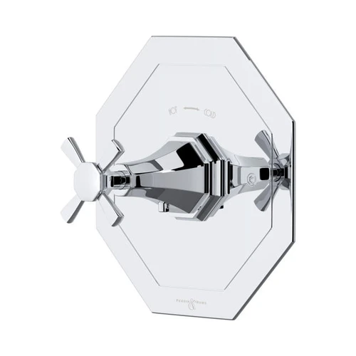 Perrin & Rowe 5158 Concealed Thermostatic Shower Valve without Flow Control, Crosstop Handle - Chrome