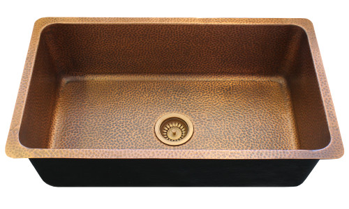 Eclectica Toulouse Single Bowl Copper Kitchen Sink