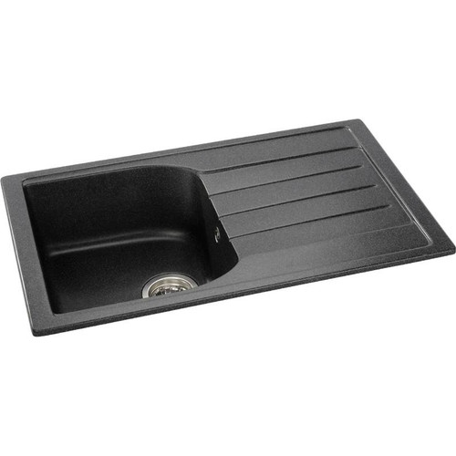 Abode Oriel 1.0 Bowl and Drainer Black Granite Inset Sink Abode Oriel 1.0 Bowl and Drainer Black Granite Inset Sink
