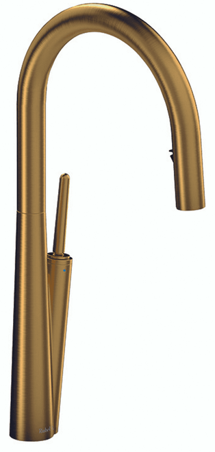 Riobel Solstice Mixer with Pull Down Spray Brushed Gold Kitchen Tap Riobel Solstice Mixer with Pull Down Spray Brushed Gold Kitchen Tap