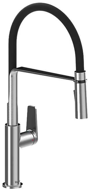 Riobel Mythic Single Lever with Flexible Spout Stainless Steel Kitchen Tap Riobel Mythic Single Lever with Flexible Spout Stainless Steel Kitchen Tap