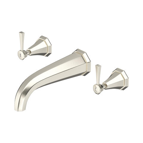 Perrin & Rowe 3180 Three Hole Bath Filler Tap, Lever Handles - Pewter