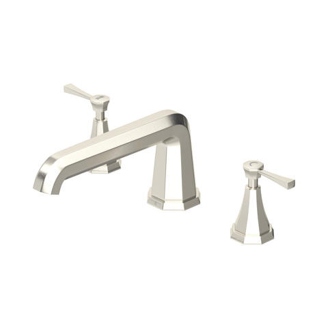 Perrin & Rowe 3158 Three Hole Bath Filler Tap, Lever Handles - Pewter