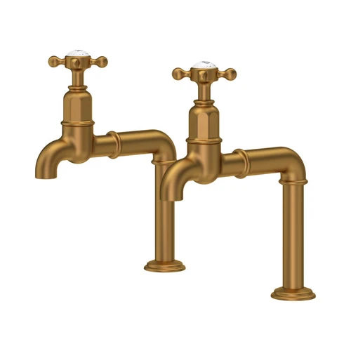Perrin & Rowe Mayan 4338 (Deck Mounted) Kitchen Tap - Aged Brass