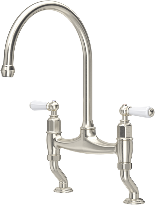 Perrin and Rowe Ionian 4193 Deck Mounted Tap, Lever Handles - Pewter