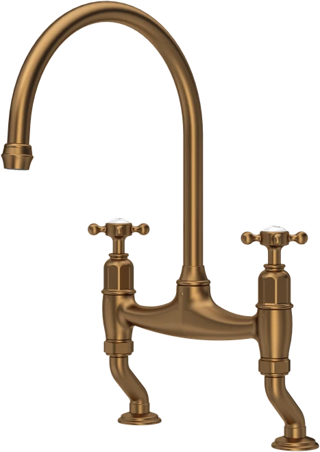 Perrin and Rowe Ionian 4192 - 2 Hole Deck Mounted Tap With Crosshead Handles - English Bronze