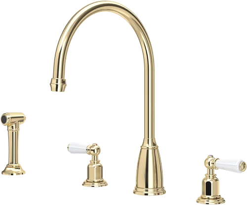 Perrin & Rowe Athenian (with Rinse) 4376 Kitchen Tap - Gold