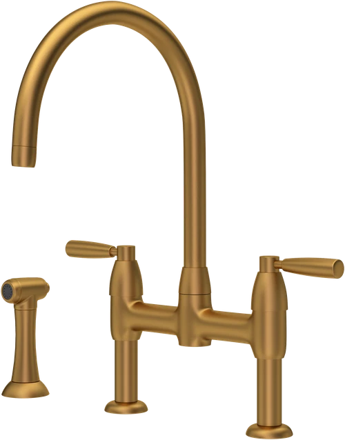 Perrin & Rowe Io 4273 (with Rinse) Kitchen Tap - Aged Brass