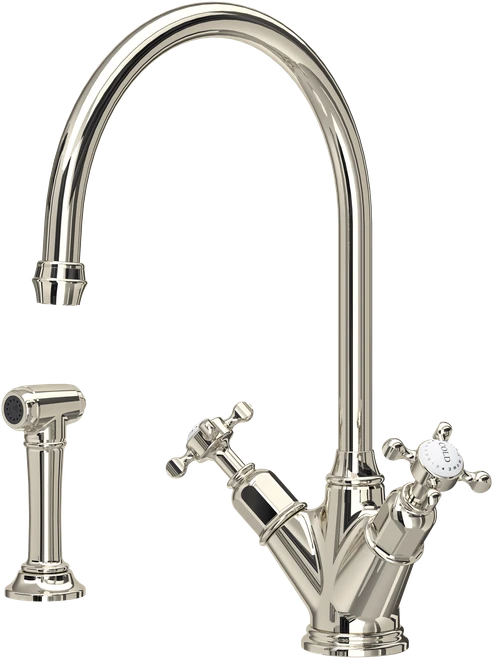 Perrin & Rowe Minoan 4365 (with Rinse) Kitchen Tap - Nickel