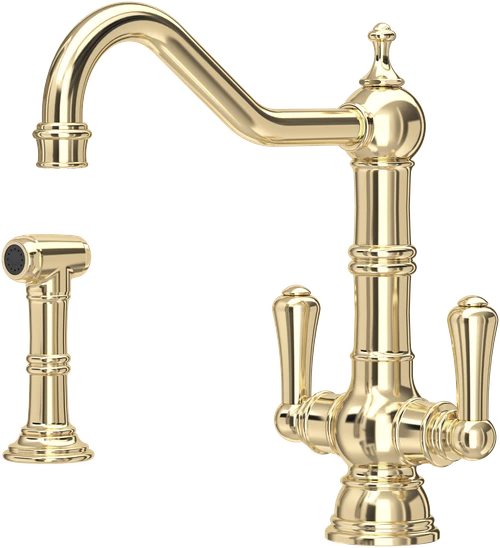 Perrin & Rowe Picardie 4766 (with Rinse) Kitchen Tap - Gold