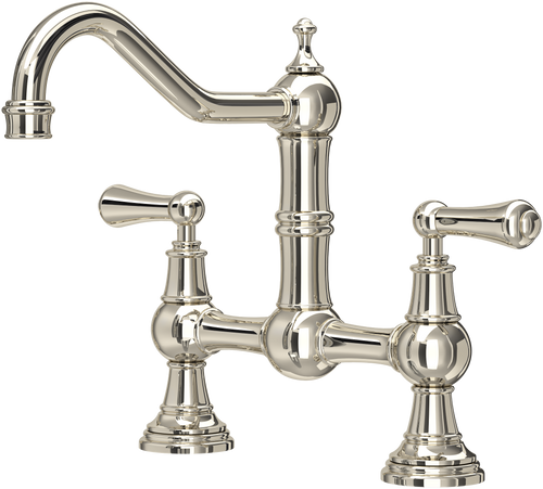 Perrin & Rowe Provence 4751 (Lever Handles) Kitchen Tap - Nickel
