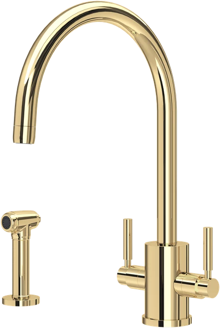 Perrin & Rowe Orbiq 4312 Handrinse Kitchen Tap - Polished Brass
