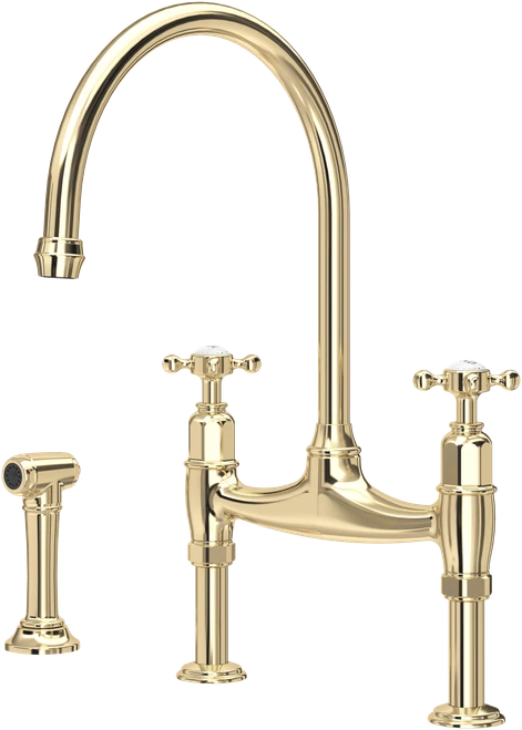 Perrin & Rowe Ionian 4172 (With Rinse) Kitchen Tap - Gold