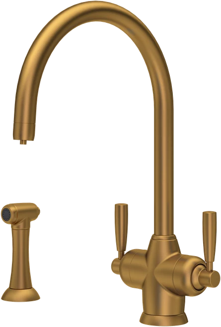 Perrin & Rowe Mimas 1535 (with Rinse) Filter Tap - Aged Brass