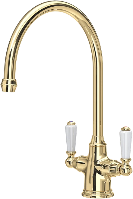 Perrin and Rowe Phoenician 4460 Kitchen Mixer Tap - Polished Brass