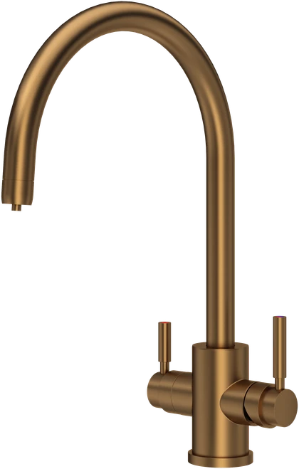 Perrin and Rowe Phoenix 3 in 1 Instant Hot Water Tap with C Spout, Digital Tank and Filter - English Bronze