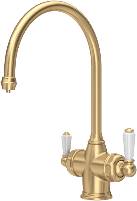 Perrin & Rowe Polaris 3in1 Instant Hot Tap Sink Mixer, Digital Tank and Filter - Satin Brass
