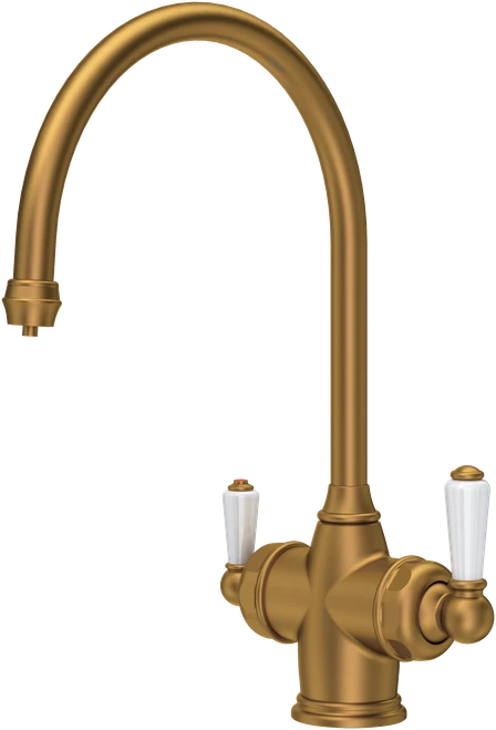 Perrin & Rowe Polaris 3in1 Instant Hot Tap Sink Mixer, Digital Tank and Filter - Aged Brass