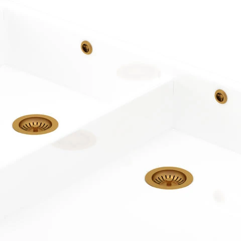 Perrin & Rowe Double Bowl Waste and Overflow Kit - Aged Brass