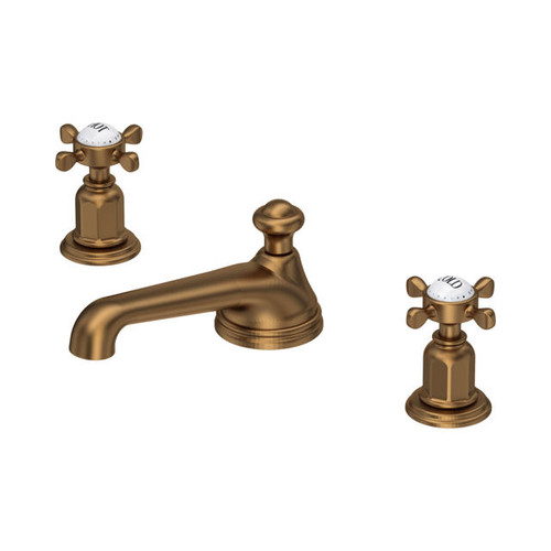 Perrin & Rowe 3706 Three Hole Basin Tap Set, Crosshead Handles - English Bronze