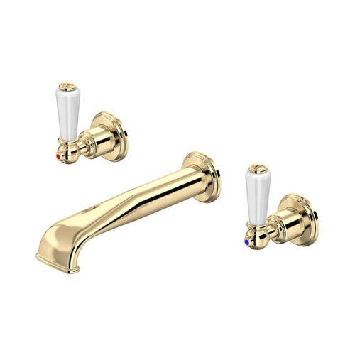 Perrin & Rowe 3560 Three Hole Basin Set Tap, Lever Handles - Gold