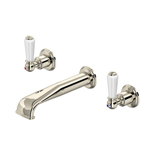 Perrin & Rowe 3560 Three Hole Basin Set Tap, Lever Handles - Nickel
