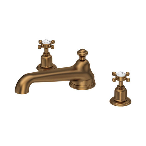 Perrin & Rowe 3736 Three Hole Mixer Set Tap, Crosshead Handles - English Bronze