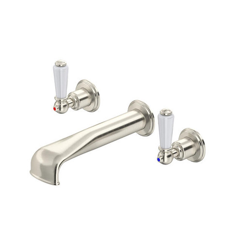 Perrin & Rowe 3580 Three Hole Bath Mixer Set Tap, Lever Handles - Pewter