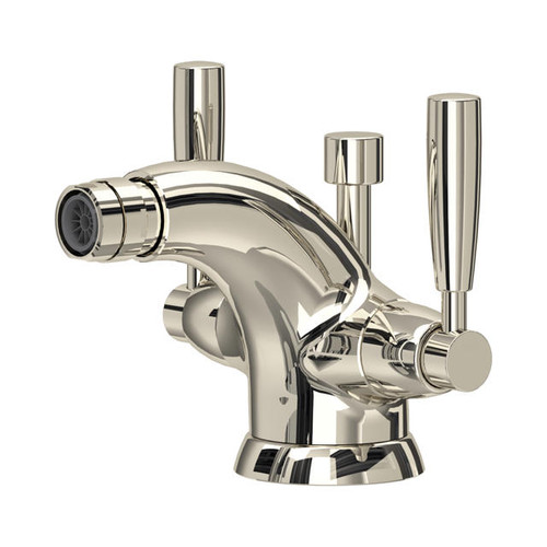 Perrin & Rowe 3885 Monobloc Bidet Mixer Tap, Lever Handles - Nickel