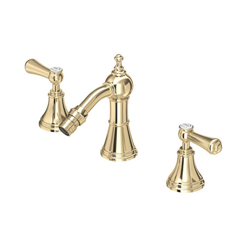 Perrin & Rowe 3767 Three Hole Bidet Mixer Tap, Lever Handles - Gold