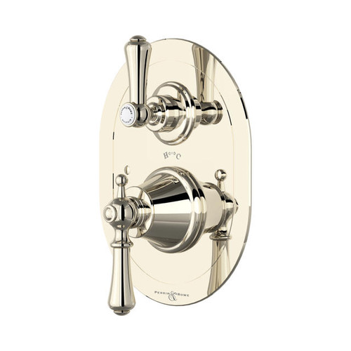 Perrin & Rowe 5756 Concealed Thermostatic Shower Valve, Lever Handles - Nickel